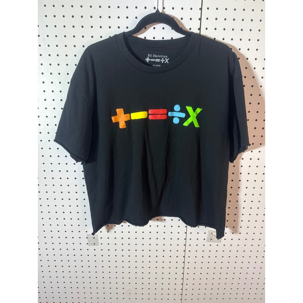 Ed Sheeran North America 2023 Tour T-Shirt Black Cropped Graphic Tee XL